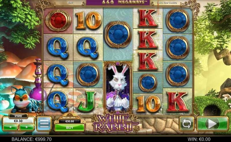 Der Spielautomat White Rabbite von Big Time basiert auf Alice im Wunderland