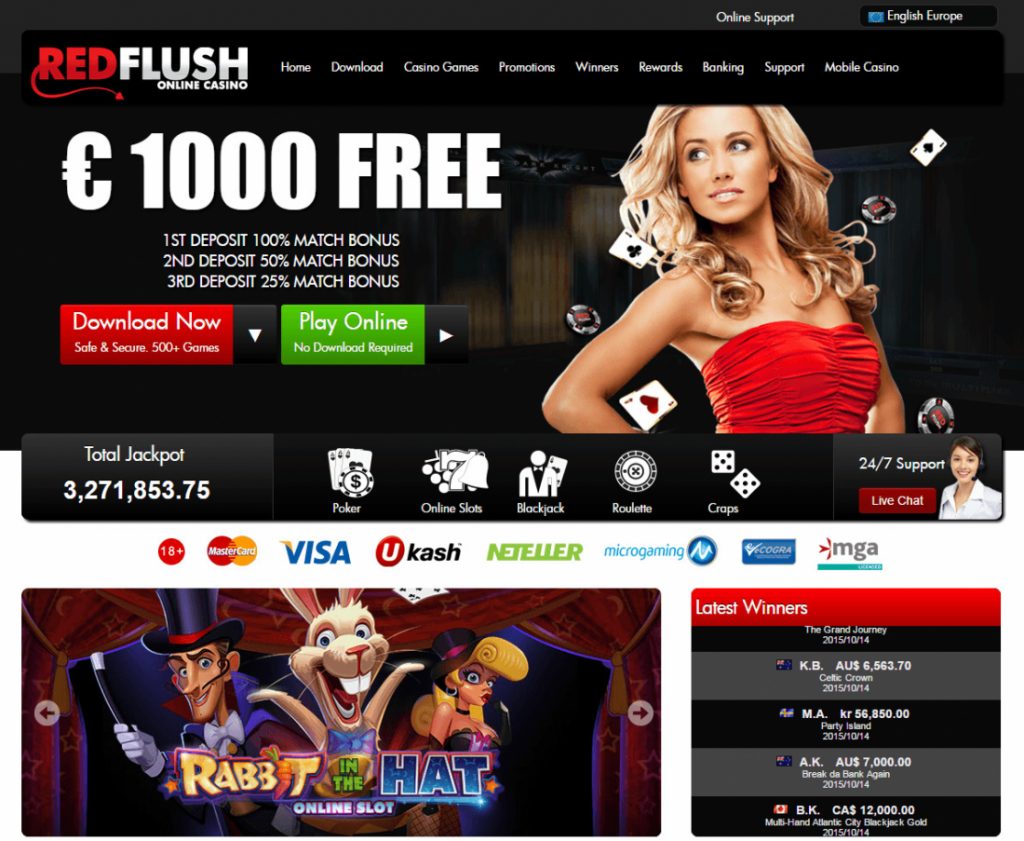 Red flush casino official website