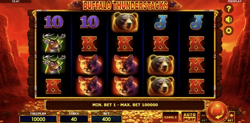 Símbolos do slot Buffalo Thunderstacks