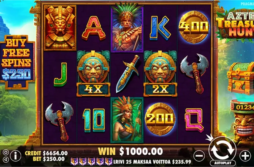 gameplay di aztec treasure hunt